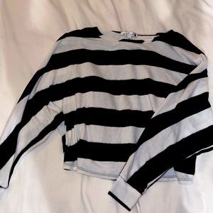 SUPER soft black and white stripe top